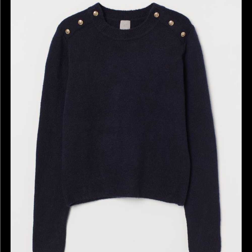 NWOT- H&M navy fine knit sweater